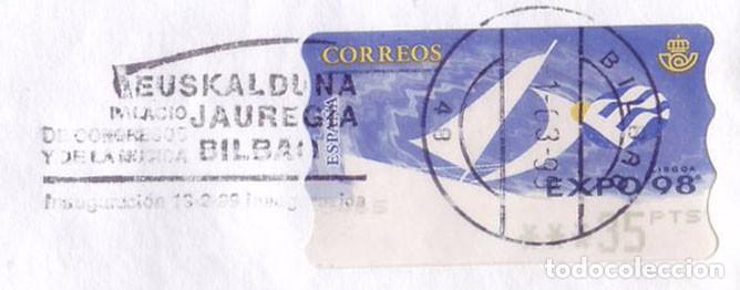 Sellos: Sobre con matasellos Inauguraci&oacute;n Palacio de Congresos de Bilbao - Euskalduna Jauregia (1999)