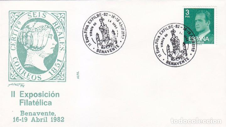 Sellos: VIRGEN DE LA VEGA II EXPOSICION, BENAVENTE (ZAMORA) 1982. RARO MATASELLOS EN SOBRE DE ALFIL RELIGION