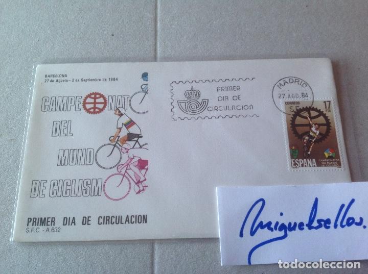 Sellos: Ed 2772 a&ntilde;o 1984 - CAMPEONATO NACIONAL CICLISMO , DEPORTES- SOBRE primer d&Iacute;a  S.F.C.