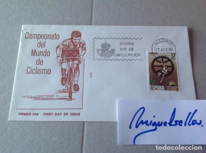 Sellos: Ed 2772 a&ntilde;o 1984 - CAMPEONATO MUNDO CICLISMO , DEPORTES- SOBRE primer d&Iacute;a ALFIL