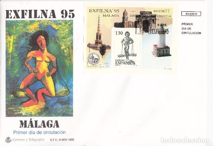 Sellos: SOBRE: MADRID. EXFILNA 95 MALAGA - Foto 1