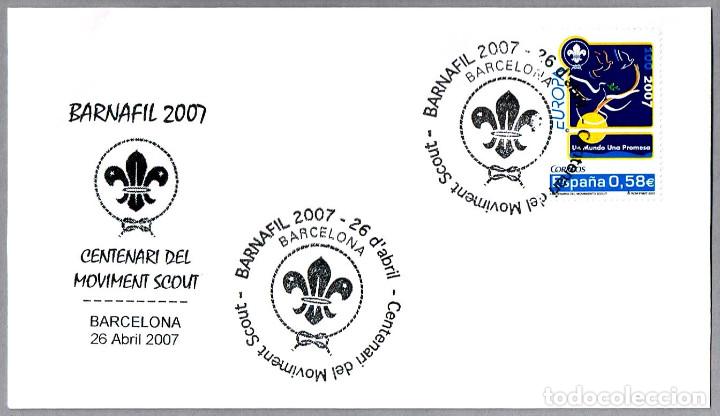 Sellos: Matasellos CENTENARIO DEL MOVIMIENTO SCOUT. Barcelona 2007 - Foto 1