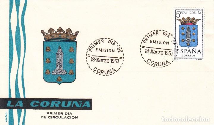 Sellos: SOBRE: 1963 LA CORU&Ntilde;A. ESCUDO - Foto 1