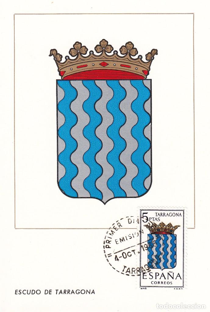 Sellos: TARJETA POSTAL: 1965 TARRAGONA. ESCUDO - Foto 1