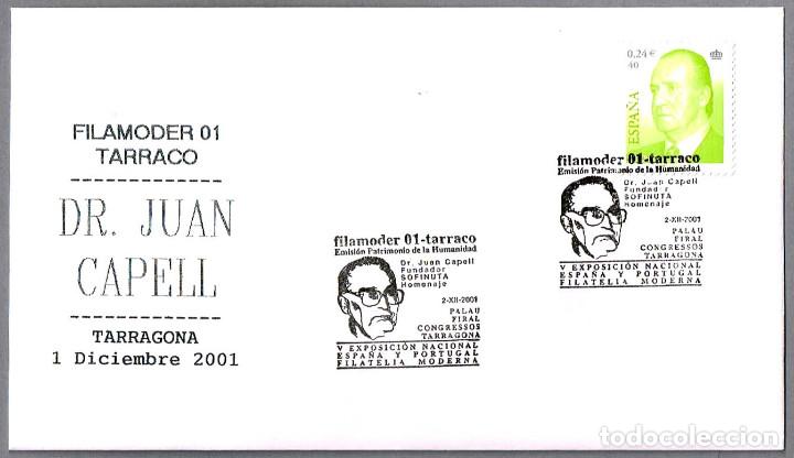 Sellos: Matasellos FILAMODER01 - TARRACO - DR. JUAN CAPELL. Tarragona 2001 - Foto 1