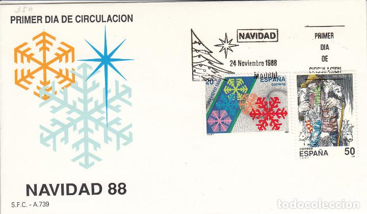 Sellos: SOBRE: 1988 MADRID. NAVIDAD - Foto 1