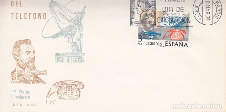 Sellos: SOBRE: 1976 MADRID. CENTENARIO DEL TELEFONO - Foto 1
