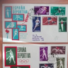 Sellos: SOBRE PRIMER DIA CIRCULACION 1960 ESPAÑA DEPORTIVA FUTBOL CICLISMO ATLETISMO 3 SOBRES PERFECTA CONS