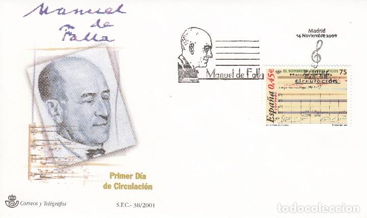 Sellos: SOBRE: 2001 MADRID. MANUEL DE FALLA - Foto 1