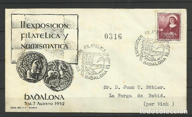 Sellos: ESPA&Ntilde;A 1952 - SOBRE CONMEMORATIVO - Foto 1