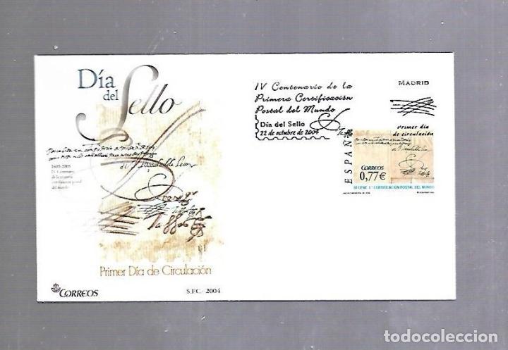 Sellos: SOBRE PRIMER DIA. DIA DEL SELLO. IV CENTENARIO. 2004 - Foto 1