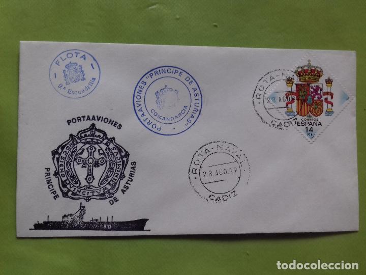 Selos: SOBRE .PORTAAVIONES PRINCIPE DE ASTURIAS. FLOTA 9&ordf;  ESCUADRILLA. 1989.