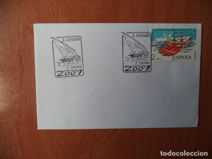 Sellos: SOBRE. A GUARDA 6 OCTUBRE EXCAPORTEM. 2001. ESPA&Ntilde;A. - Foto 1