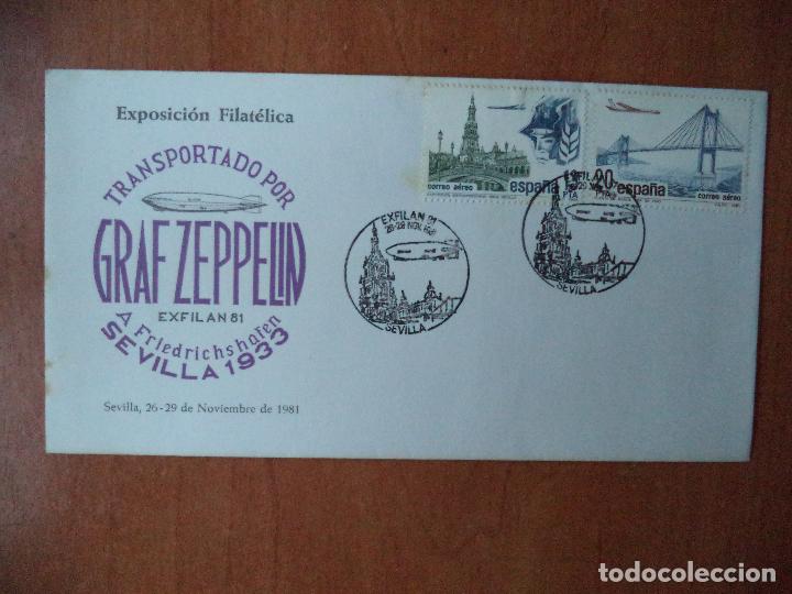 Sellos: SOBRE. EXFILAN 81. 1933. SEVILLA. - Foto 1