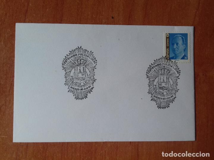 Sellos: SOBRE. CENTENARIO POLICIA LOCAL. MIERES. - Foto 1