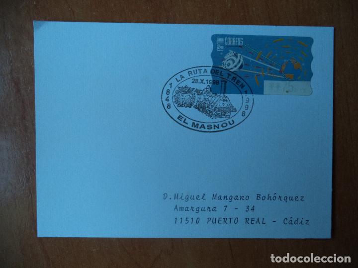 Sellos: TARJETA. LA RUTA DEL TREN. EL MASNOU. 1998. - Foto 1