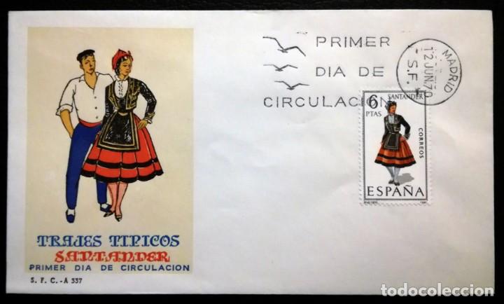 Sellos: SOBRE PERIMER DIA DE CIRCULACION. TRAJES TIPICOS SANTANDER - Foto 1