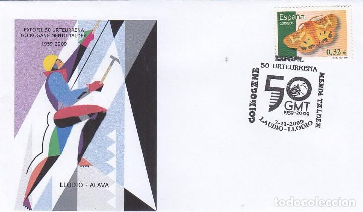 Stamps: MONTA&Ntilde;ISMO GRUPO ALPINO GOIKOGANE 50 ANIVERS, LAUDIO LLODIO (ALAVA) 2009 MATASELLOS RARO SOBRE MOD 2