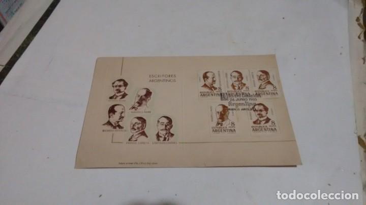 Sellos: ESCRITORES ARGENTINOS - 1&deg; DIA DE EMISION - Foto 1