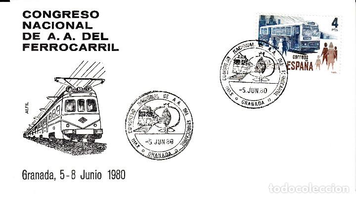 Sellos: MATASELLOS TEMA TRENES - CONGRESO NACIONAL FERROCARRIL GRANADA  1980