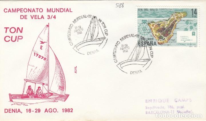 Sellos: 1982 DENIA ( ALICANTE ) - CAMPEONATO MUNDIAL DE VELA 3/4 , TON CUP - SOBRE ALFIL