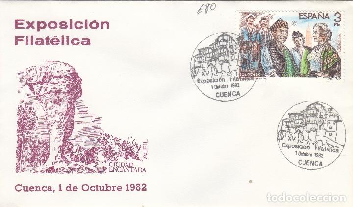 Sellos: 1982 CUENCA - EXPOSICION FILAT&Eacute;LICA - SOBRE ALFIL - Foto 1