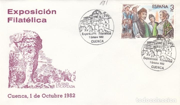 Sellos: 1982 CUENCA - EXPOSICION FILAT&Eacute;LICA - SOBRE ALFIL - Foto 1