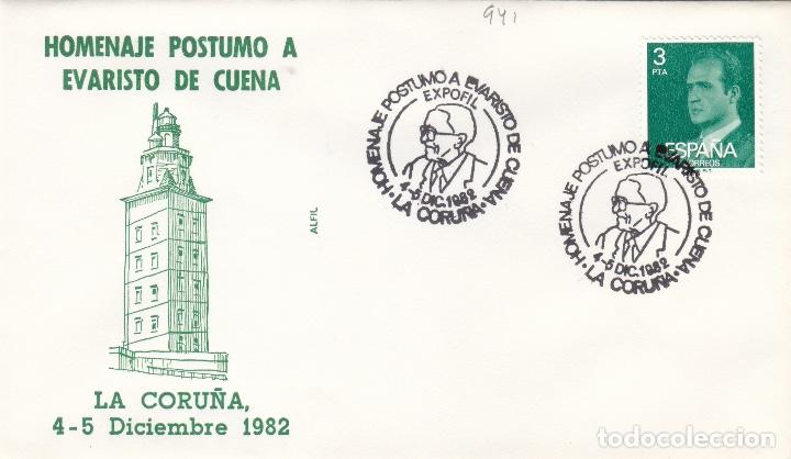 Sellos: 1982 La Coru&ntilde;a - HOMENAJE POSTUMO A EVARISTO DE CUENA - SOBRE ALFIL - Foto 1