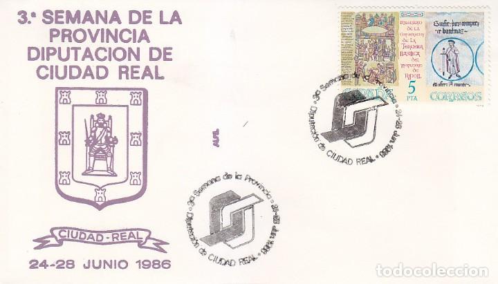 Briefmarken: DIPUTACION DE CIUDAD REAL 3&ordf; SEMANA DE LA PROVINCIA, CIUDAD REAL 1986. MATASELLOS EN SOBRE DE ALFIL.