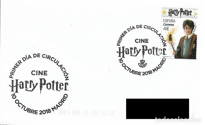Sellos: ESPA&Ntilde;A. SOBRE PRIMER DIA. HARRY POTTER. 2018 - Foto 1