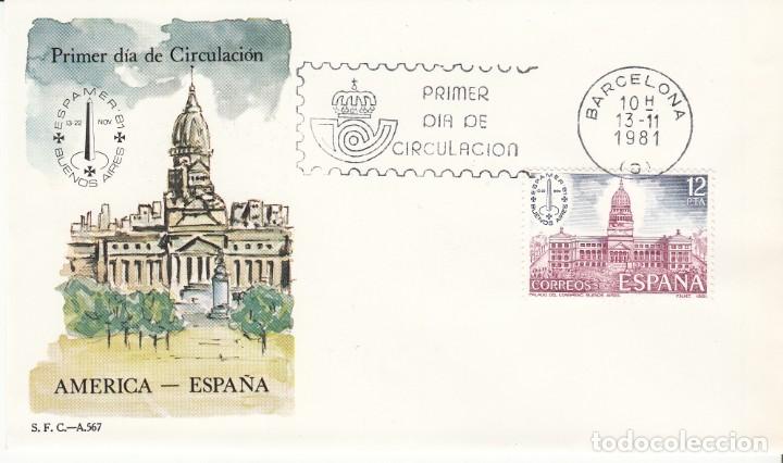 Sellos: SOBRE: 1981 BARCELONA. AMERICA - ESPA&Ntilde;A - Foto 1