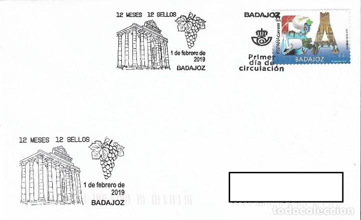 Sellos: ESPA&Ntilde;A. SOBRE PRIMER DIA. BADAJOZ 2019 - Foto 1