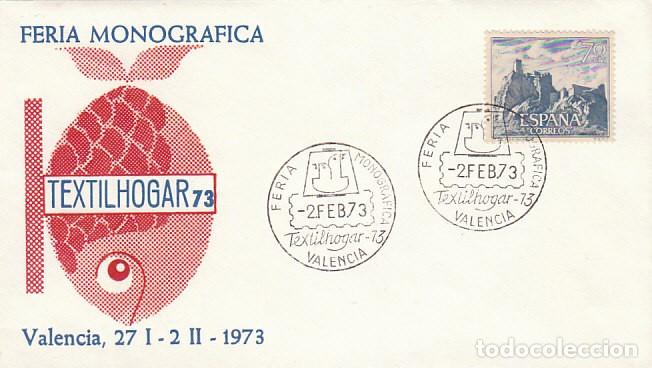 Sellos: A&Ntilde;O 1973, VALENCIA, TEXTILHOGAR, SOBRE DE ALFIL - Foto 1