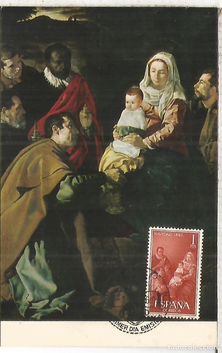 Sellos: TARJETA NAVIDAD 1960 CHRISTMAS VELAZQUEZ ADORACION REYES MAGOS RELIGION ARTEW