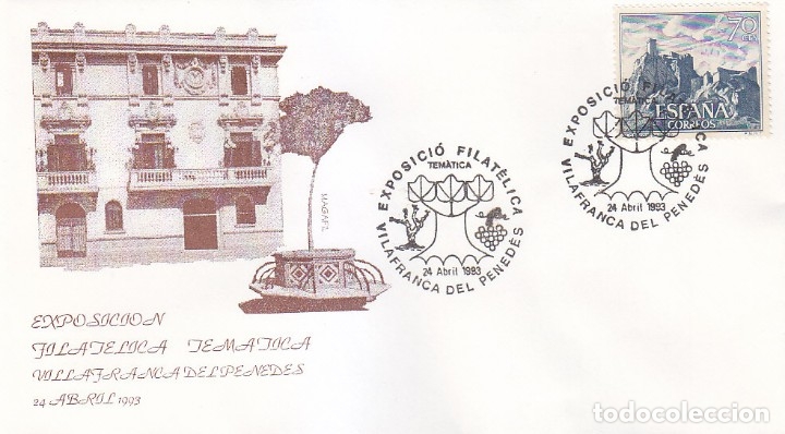 Briefmarken: VINO VI&Ntilde;A EXPOSICION TEMATICA, VILAFRANCA DEL PENEDES (BARCELONA) 1993 MATASELLOS SOBRE MAGAFIL RARO