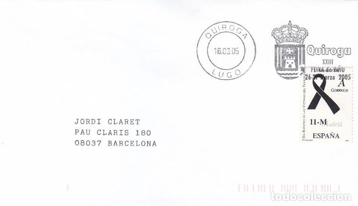 Briefmarken: VINO VENDIMIA XXIII FEIRA DO VI&Ntilde;O, QUIROGA (LUGO) 2005. RARO MATASELLOS DE RODILLO EN SOBRE.