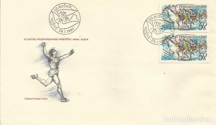 Briefmarken: 50 Rocnic Medzinarodneho Maratonu Mieru Kosice. Checoslovaca. 1980. Marat&oacute;n. Atletismo.