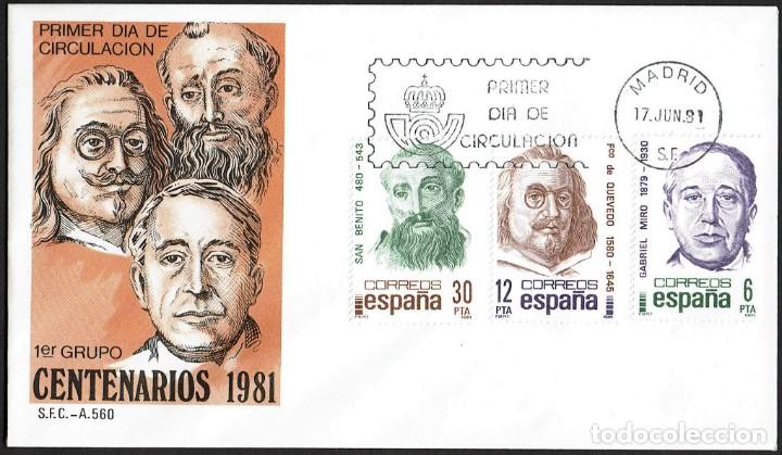 Sellos: SPD ESPA&Ntilde;A 1981 - CENTENARIOS - Foto 1
