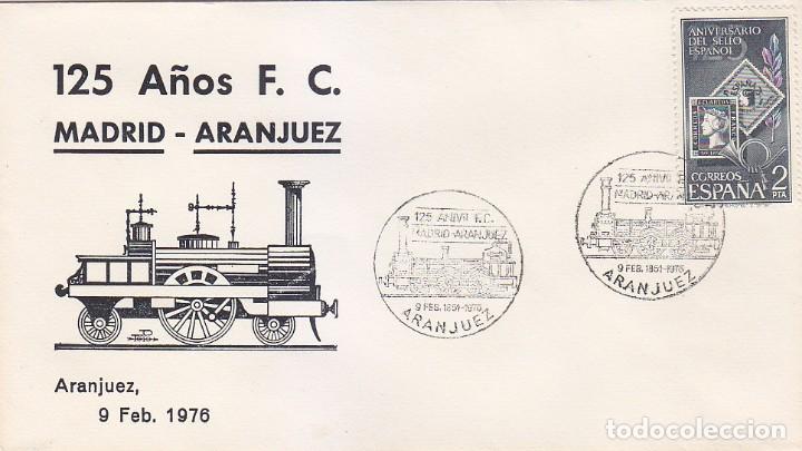 Timbres: TRENES 125 ANIVERSARIO DEL FERROCARRIL MADRID-ARANJUEZ 1976. MATASELLOS EN RARO SOBRE DE TOPO