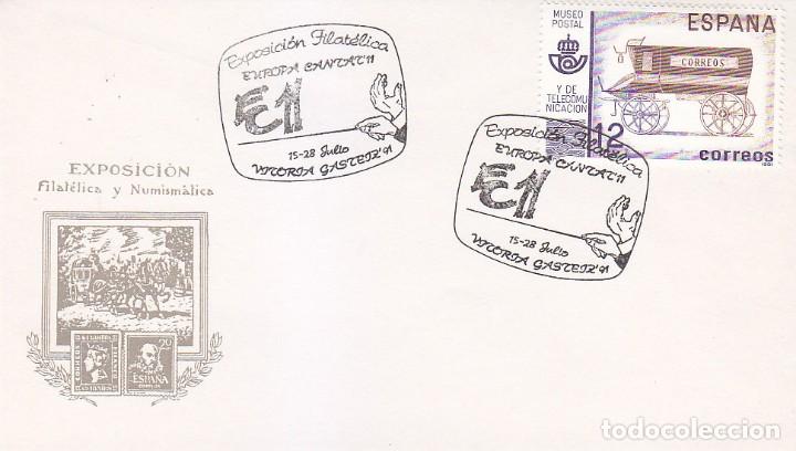 Stamps: MUSICA CORAL EXPOSICION EUROPA CANTAT 11, VITORIA-GASTEIZ ALAVA 1991 RARO MATASELLOS SOBRE ILUSTRADO