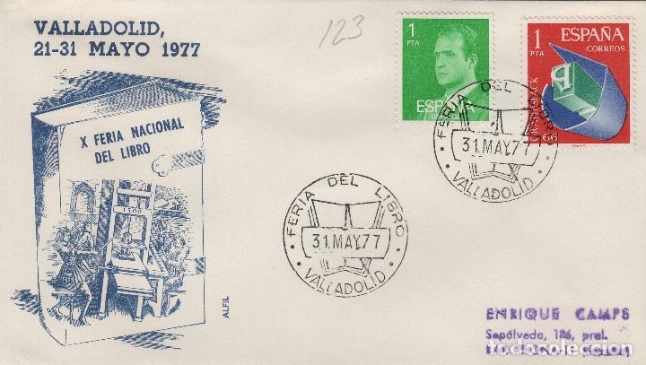 Sellos: 1977  VALLADOLID , FERIA DEL LIBRO  . SOBRE ALFIL - Foto 1
