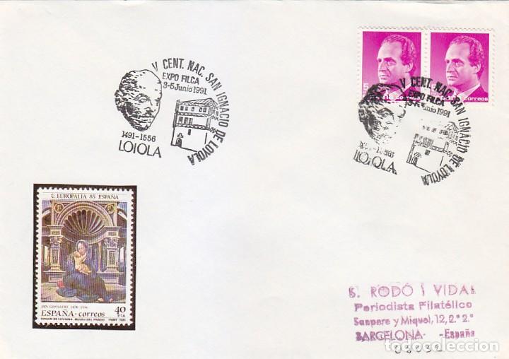Briefmarken: SAN IGNACIO DE LOYOLA EXPOSICION V CENTENARIO, LOIOLA GUIPUZCOA 1991 MATASELLOS RARO SOBRE ILUSTRADO