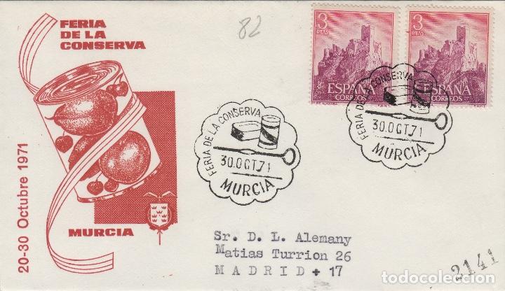 Sellos: 1971  MURCIA , FERIA DE LA CONSERVA  . SOBRE ALFIL - Foto 1