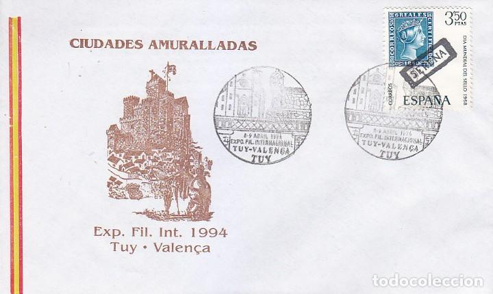 Sellos: PUENTES TRENES FERROCARRIL EXPOSICION TUY-VALEN&Ccedil;A, TUI (PONTEVEDRA) 1994 MATASELLOS RARO SOBRE MOD 2