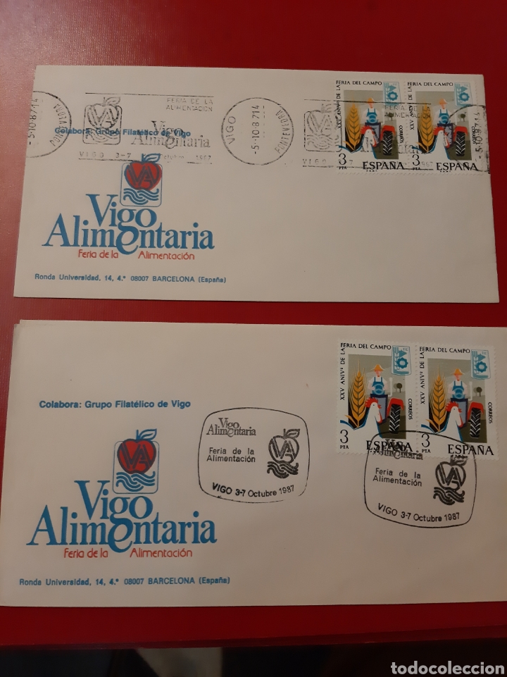 Sellos: 1987 Vigo Alimentaria matasello y rodillo - Foto 1