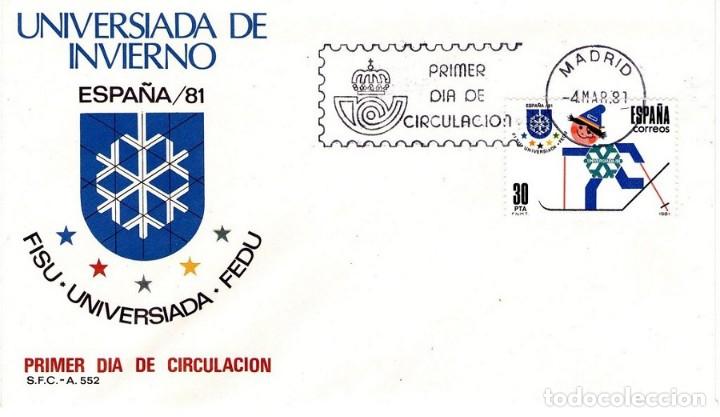 Sellos: [CF7492] Espa&ntilde;a 1981, FDC Universiada de Invierno (NS) - Foto 1