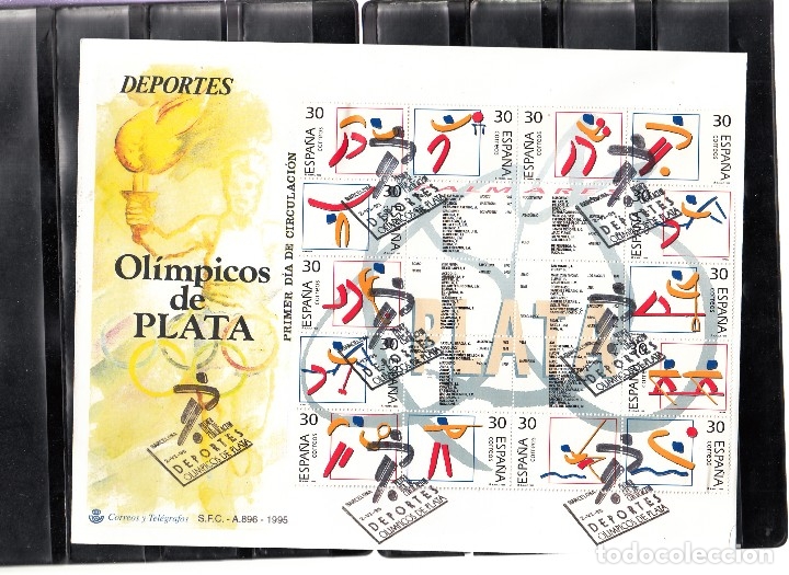 Sellos: SOBRE PRIMER D&Iacute;A. OLIMPICOS DE PLATA - Foto 1