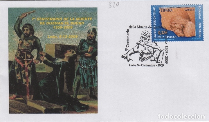 Sellos: LEON - 2009 - 7 CENTENARIO GUZMAN EL BUENO  en SOBRE - Foto 1