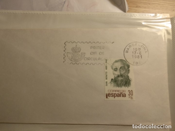 Sellos: Sobre SPD (Madrid 1981)  San Benito de Nursia - Foto 1