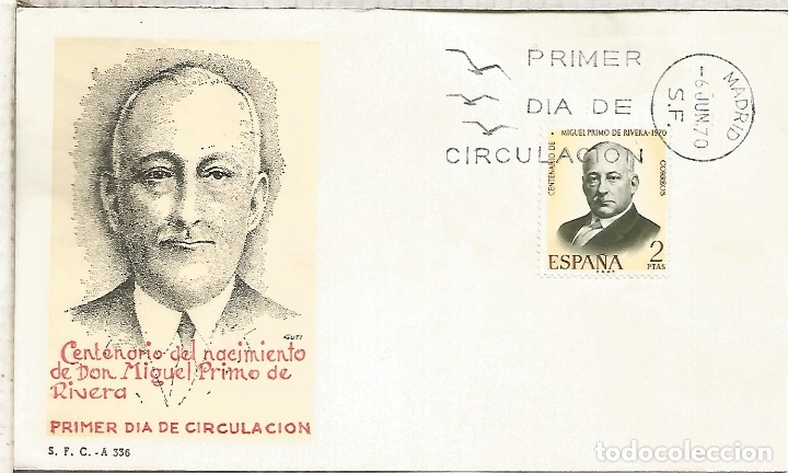 Sellos: ESPA&Ntilde;A SPD 1970 MIGUEL PRIMO DE RIVERA - Foto 1